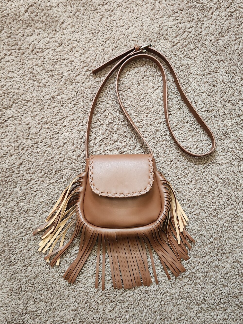 Brown Fringe Crossbody Bag